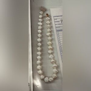 White Baroque Pearls with diamond clasp